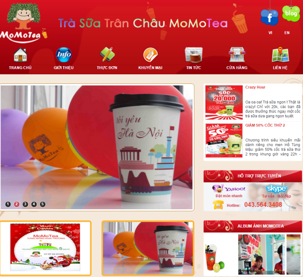 12 mẫu website đẹp, chuẩn seo dành cho quán trà sữa