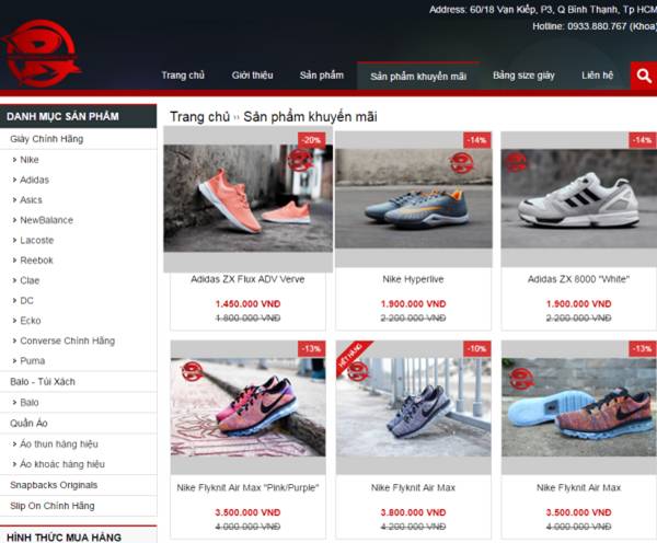 Website bán đồ thể thao – Cửa hàng ảo, lợi ích thật